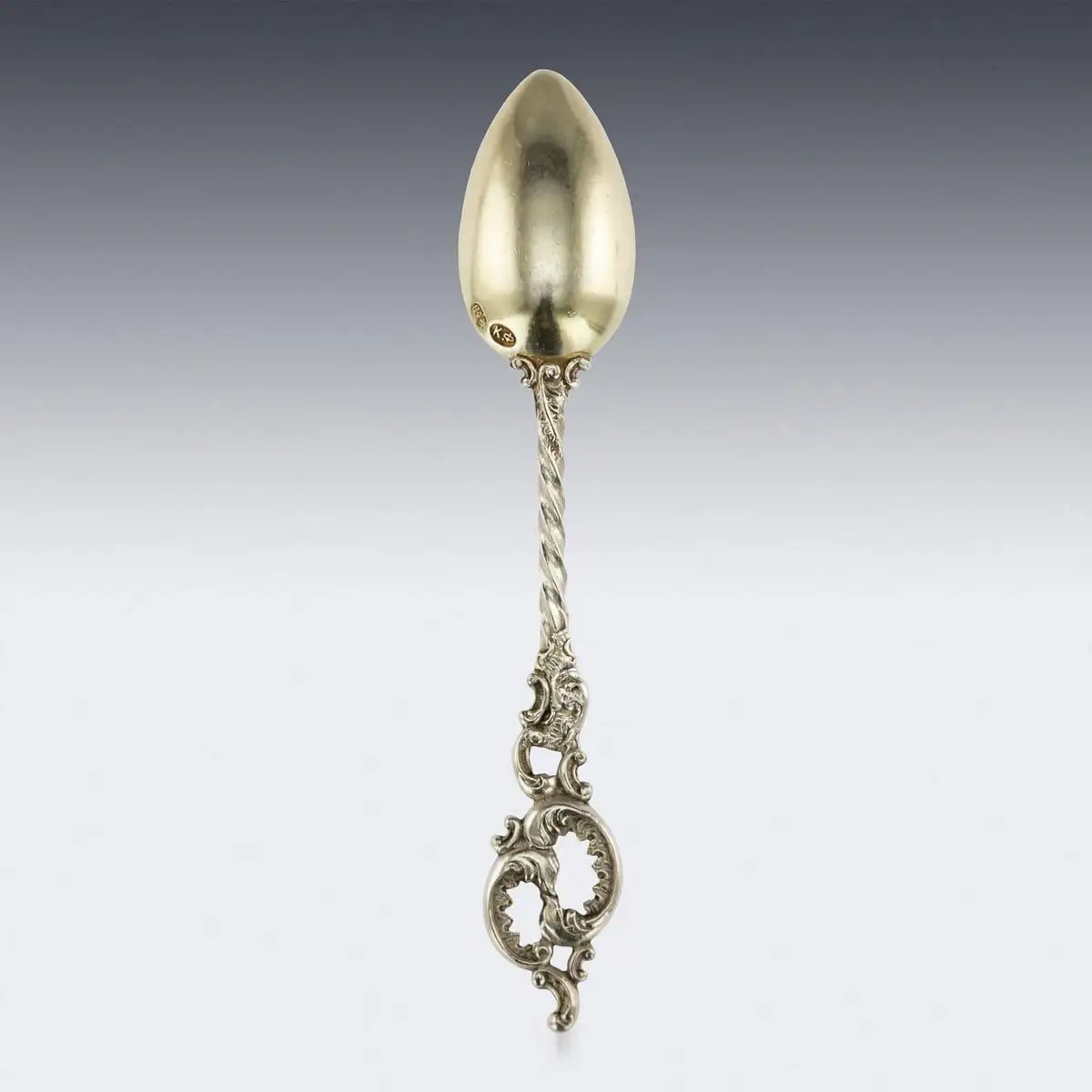19th Century Imperial Russian Faberge Silver-Gilt 12 Coffee Spoons, circa 1890