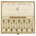 19th Century Imperial Russian Faberge Silver-Gilt 12 Coffee Spoons, circa 1890
