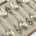 19th Century Imperial Russian Faberge Silver-Gilt 12 Coffee Spoons, circa 1890