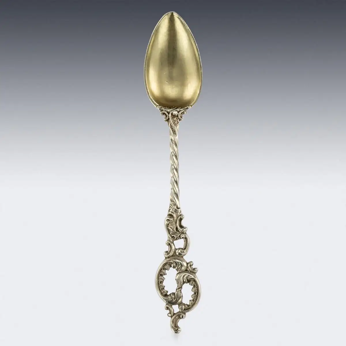 19th Century Imperial Russian Faberge Silver-Gilt 12 Coffee Spoons, circa 1890