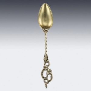 19th Century Imperial Russian Faberge Silver-Gilt 12 Coffee Spoons, circa 1890